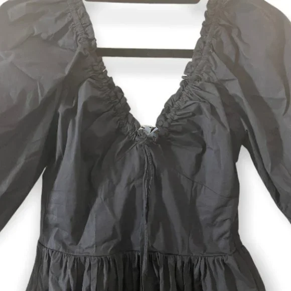 NEW Hill House Home The Samantha Dress in Black Poplin Size XS NWT - Picture 4 of 7